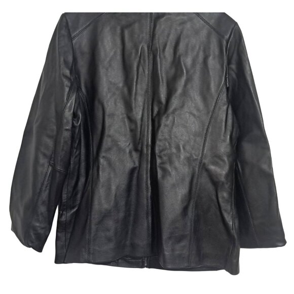 M. Julian Womens Genuine Leather Black Jacket With Zip Closure Lined With Polyes - Picture 13 of 13